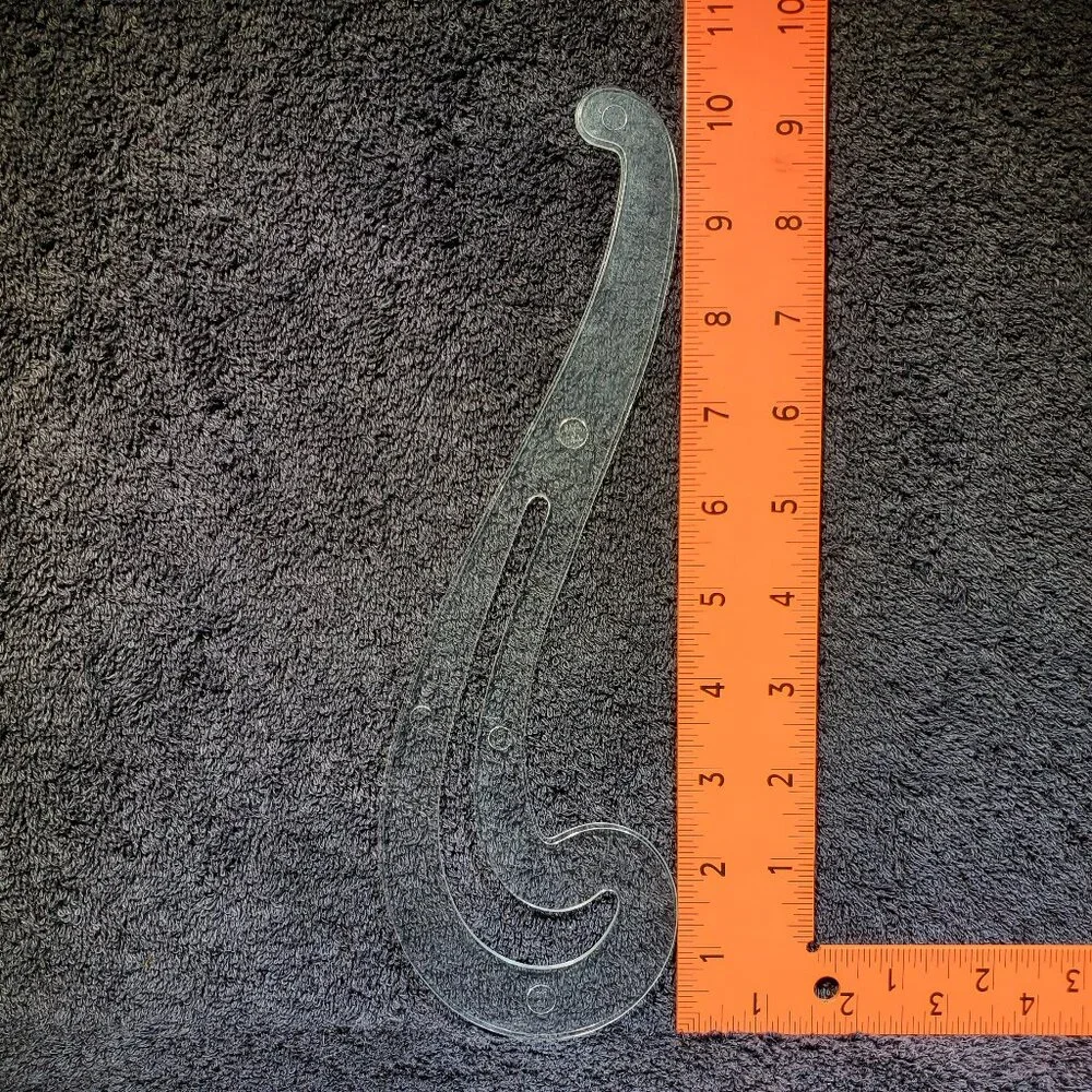 VINTAGE MANUAL DRAFTING FOUR PIECE FRENCH CURVE SET WITH ORIGINAL VINYL POUCH - Picture 3 of 6